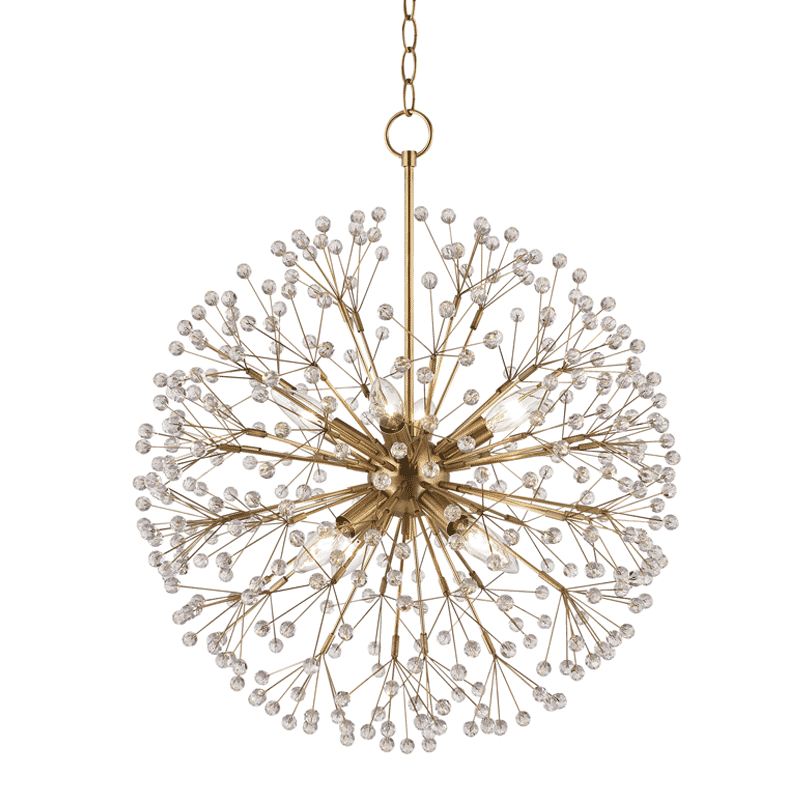 Hudson Valley Dunkirk 8-Light Chandelier in Aged Brass