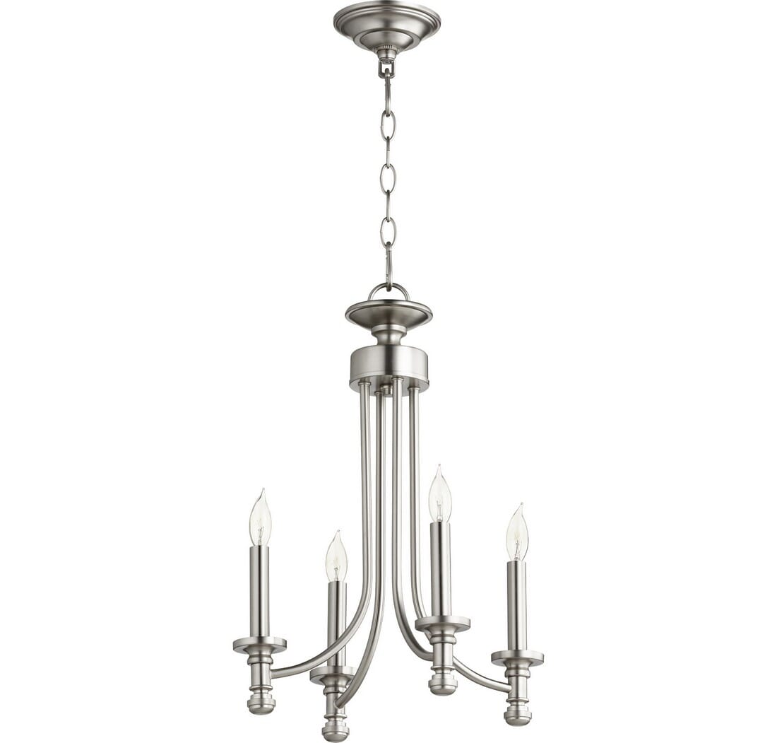 Quorum Rossington 4-Light 20" Transitional Chandelier in Satin Nickel