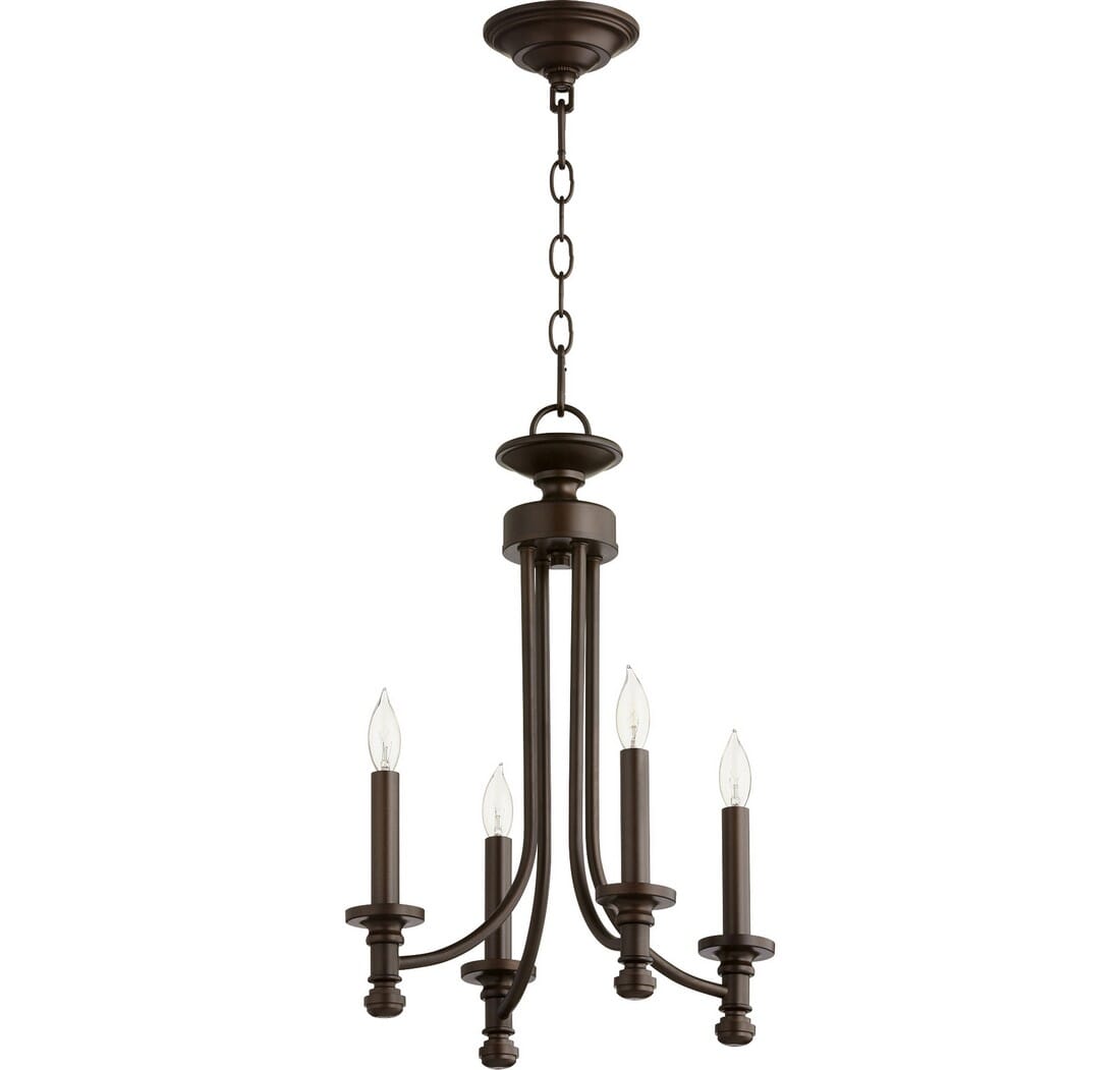 Quorum Rossington 4-Light 20" Transitional Chandelier in Oiled Bronze