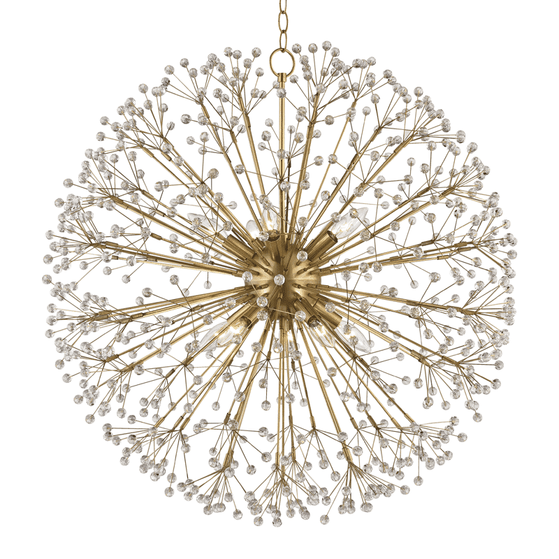 Hudson Valley Dunkirk 10-Light Chandelier in Aged Brass