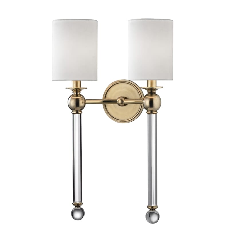 Hudson Valley Gordon 2-Light 22" Wall Sconce in Aged Brass