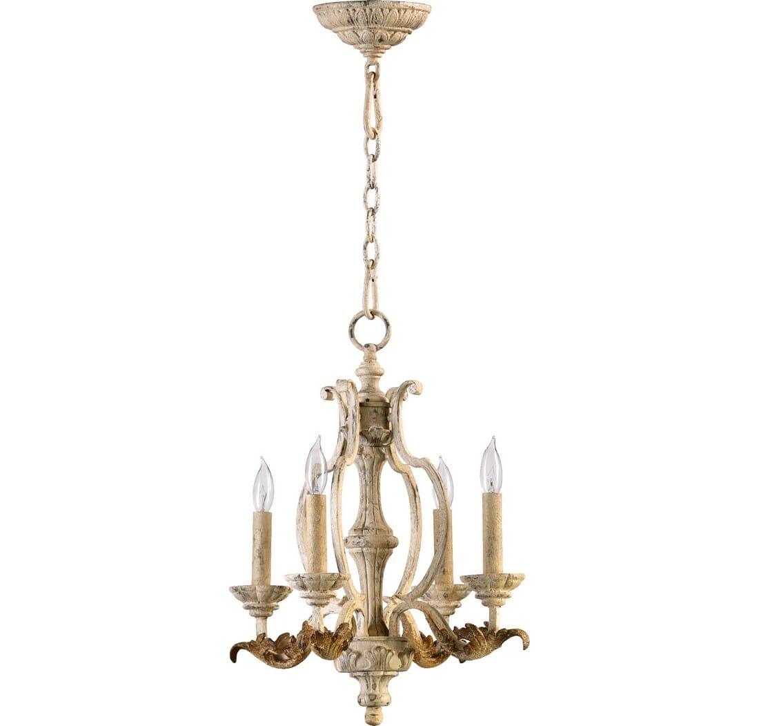 Quorum Florence 4-Light 19" Transitional Chandelier in Persian White