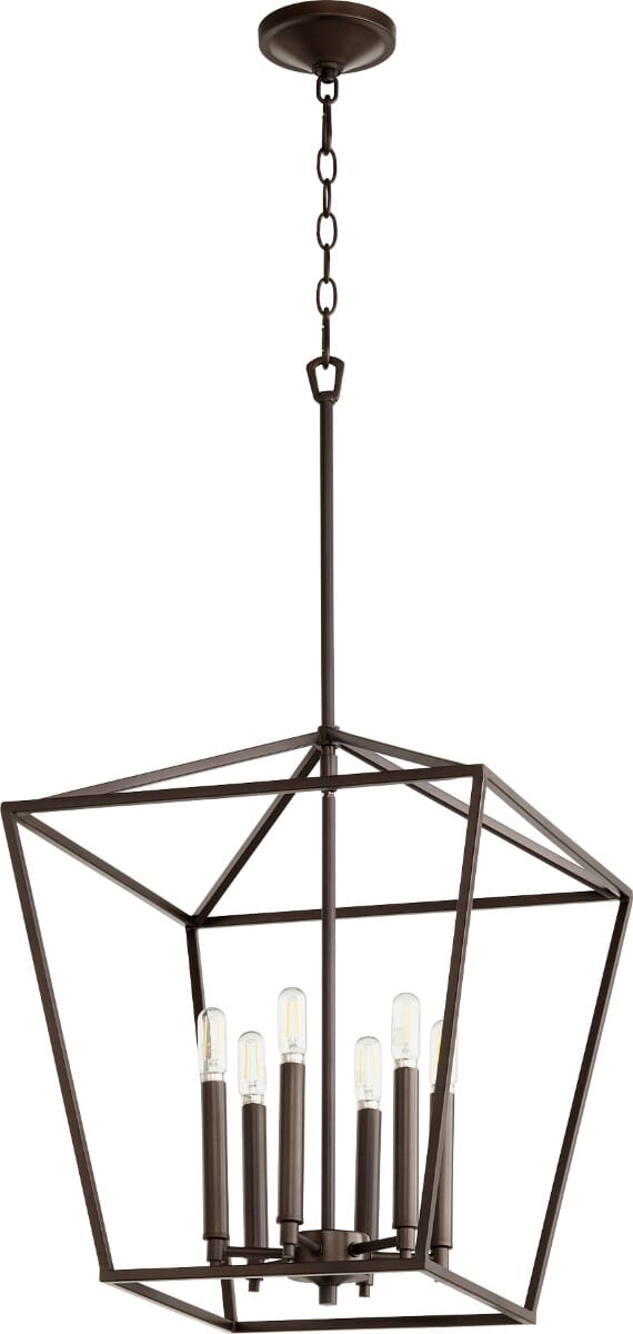 Quorum Gabriel 6-Light 17" Foyer Light in Oiled Bronze