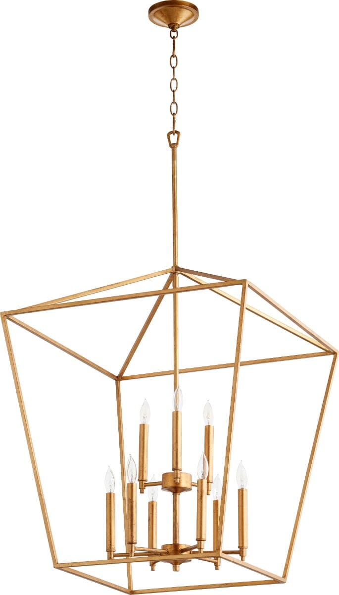 Quorum Gabriel 9-Light 24" Foyer Light in Gold Leaf