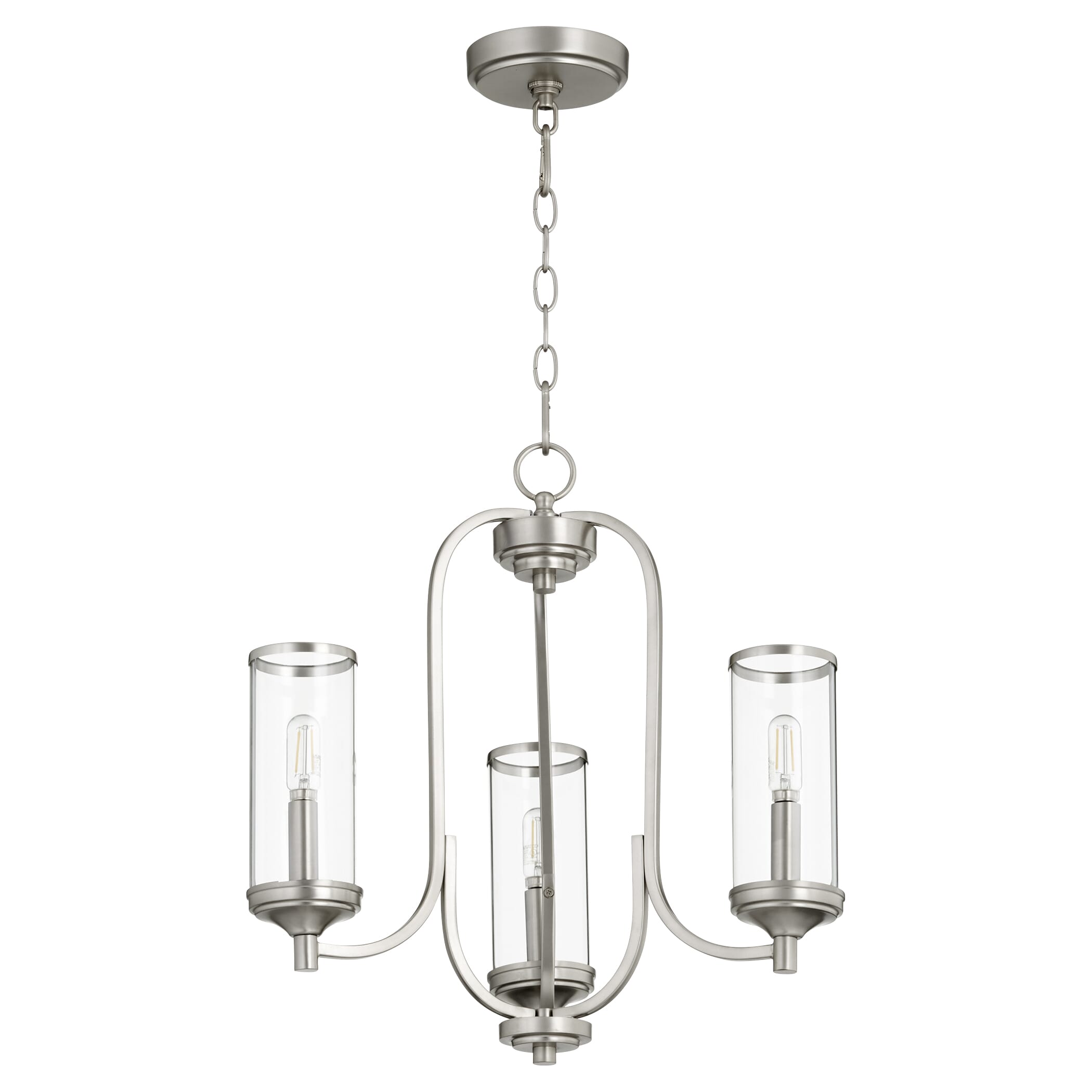 Quorum Collins 3-Light 19" Transitional Chandelier in Satin Nickel