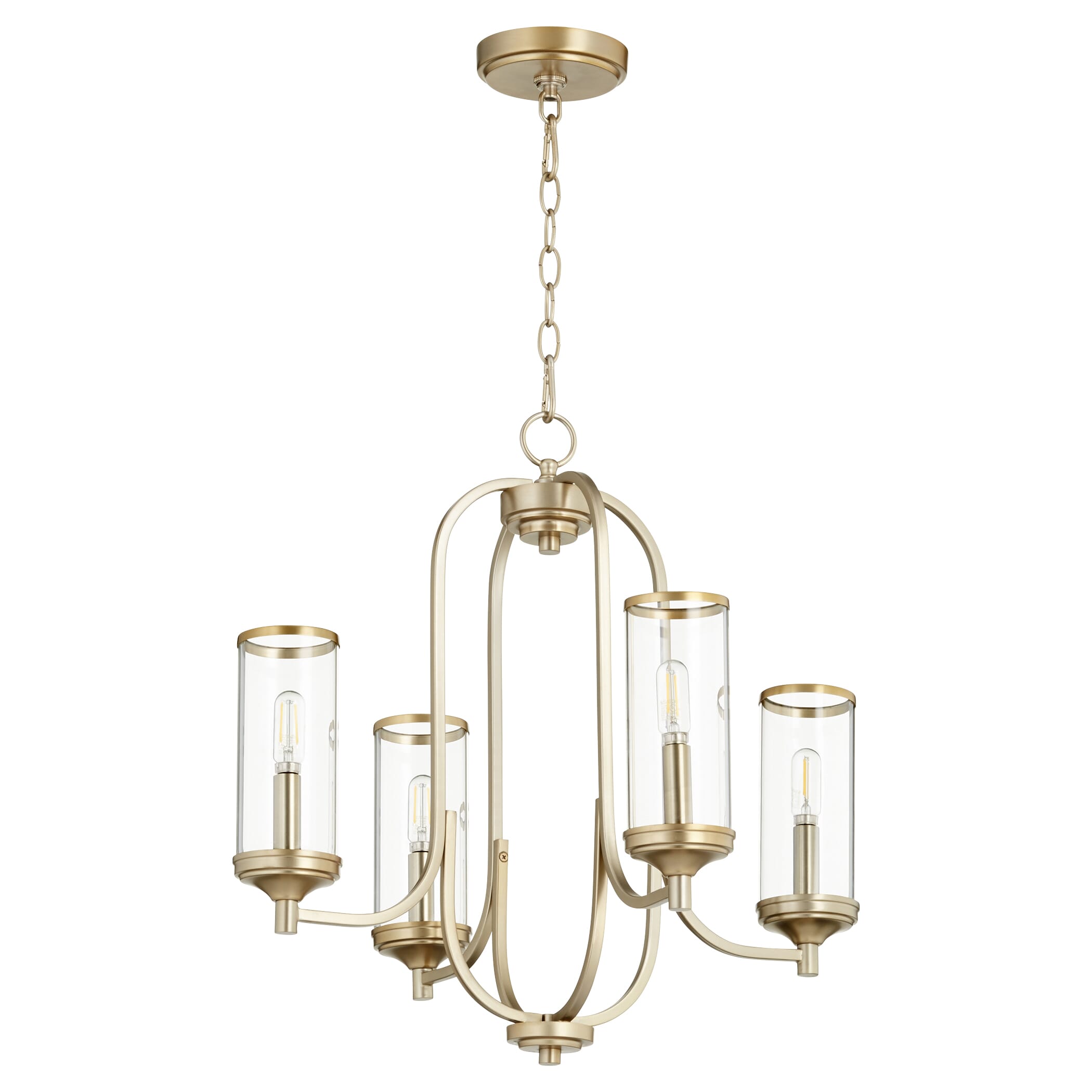 Quorum Collins 4-Light 21" Transitional Chandelier in Aged Brass