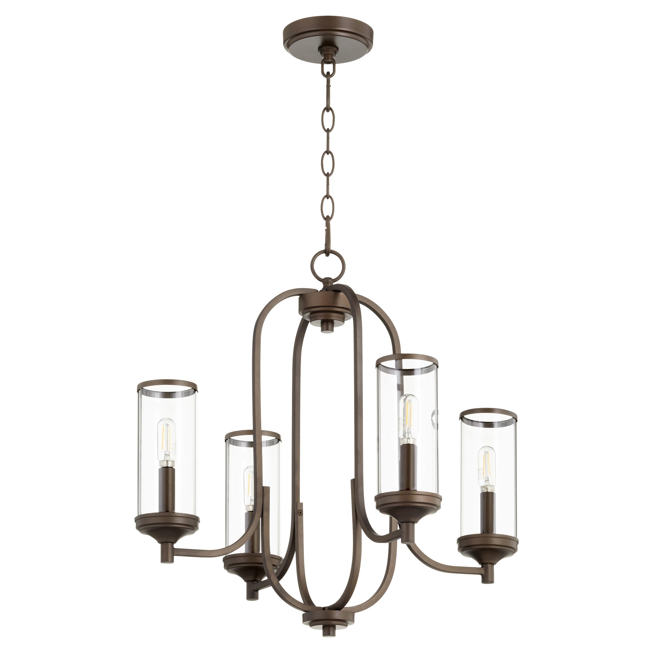 Quorum Collins 4-Light 21" Transitional Chandelier in Oiled Bronze