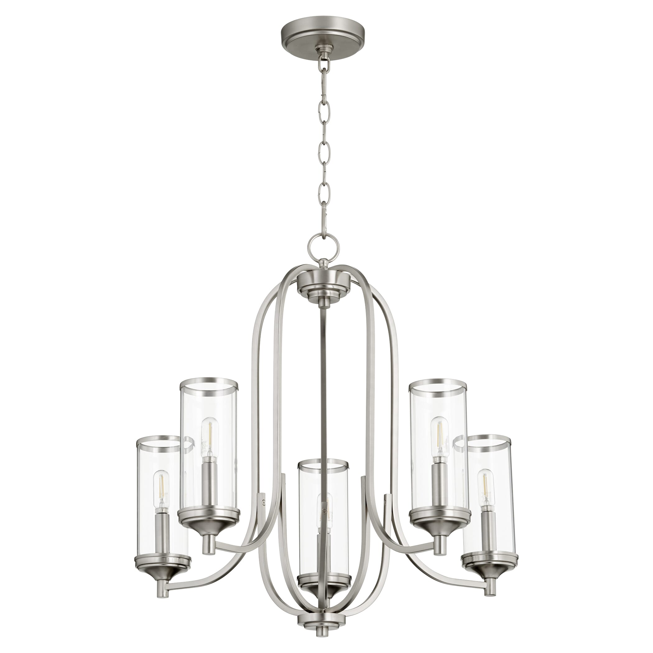 Quorum Collins 5-Light 25" Transitional Chandelier in Satin Nickel