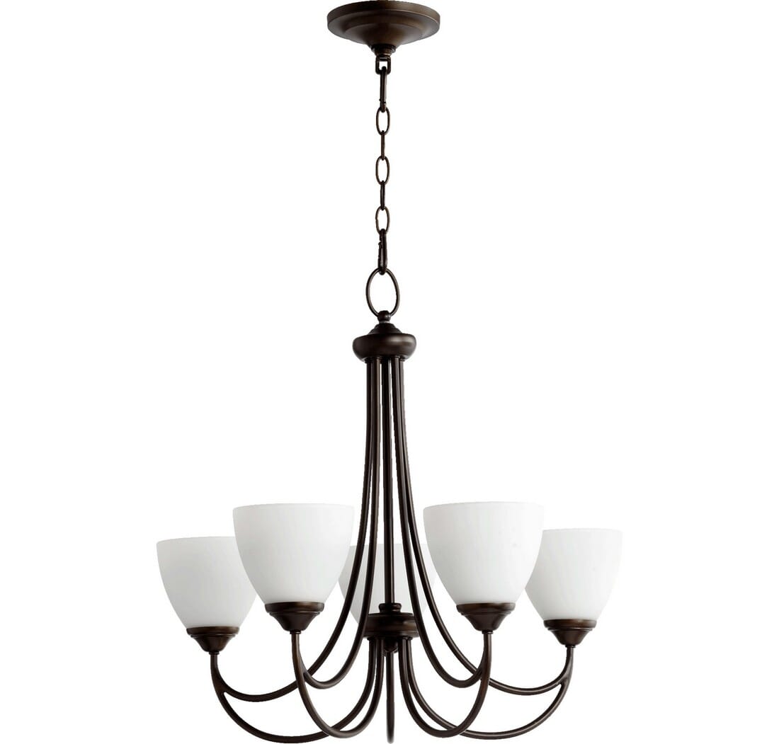 Quorum Brooks 5-Light 24" Transitional Chandelier in Oiled Bronze