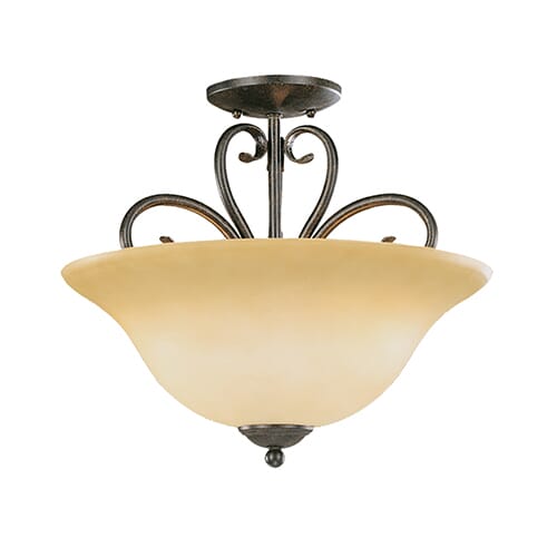 Millennium Lighting Devonshire 3-Light Semi-Flush in Burnished Gold