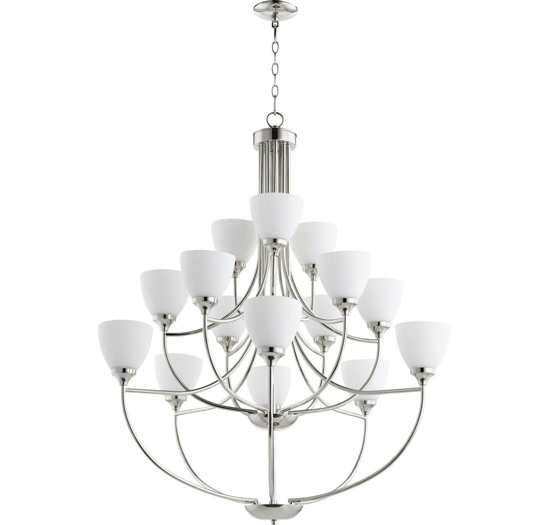 Quorum Enclave 15-Light 44" Transitional Chandelier in Polished Nickel