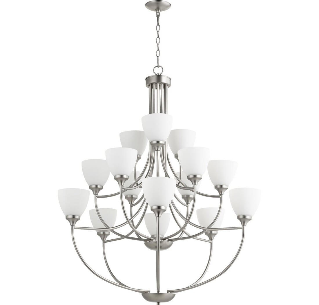 Quorum Enclave 15-Light 44" Transitional Chandelier in Satin Nickel