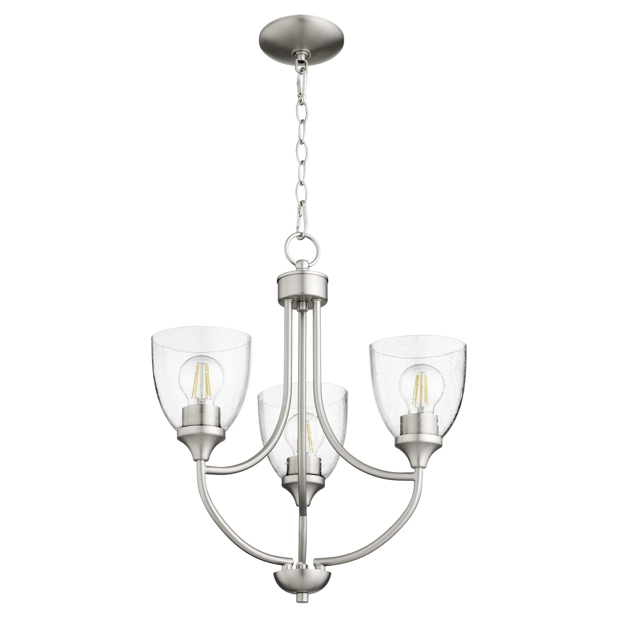 Quorum Enclave 3-Light 21" Transitional Chandelier in Satin Nickel with