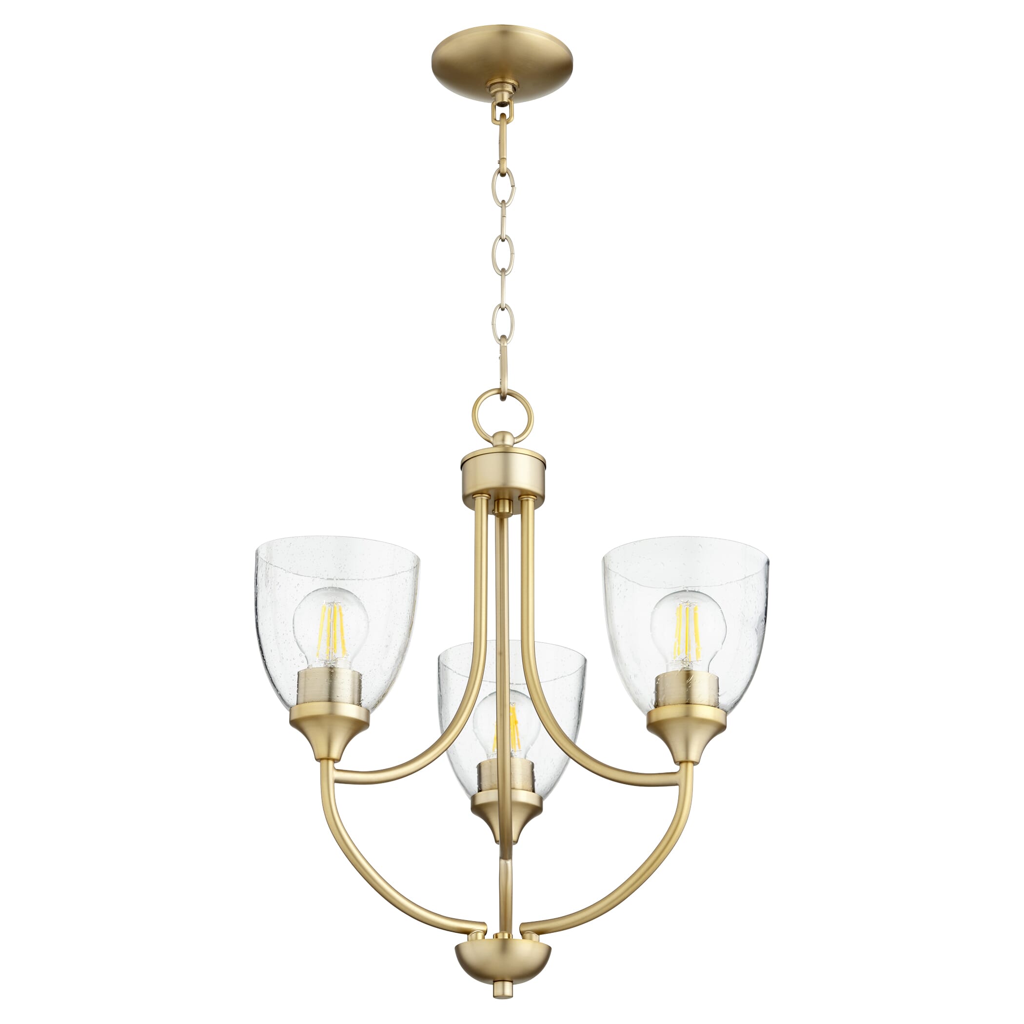 Quorum Enclave 3-Light 21" Transitional Chandelier in Aged Brass with