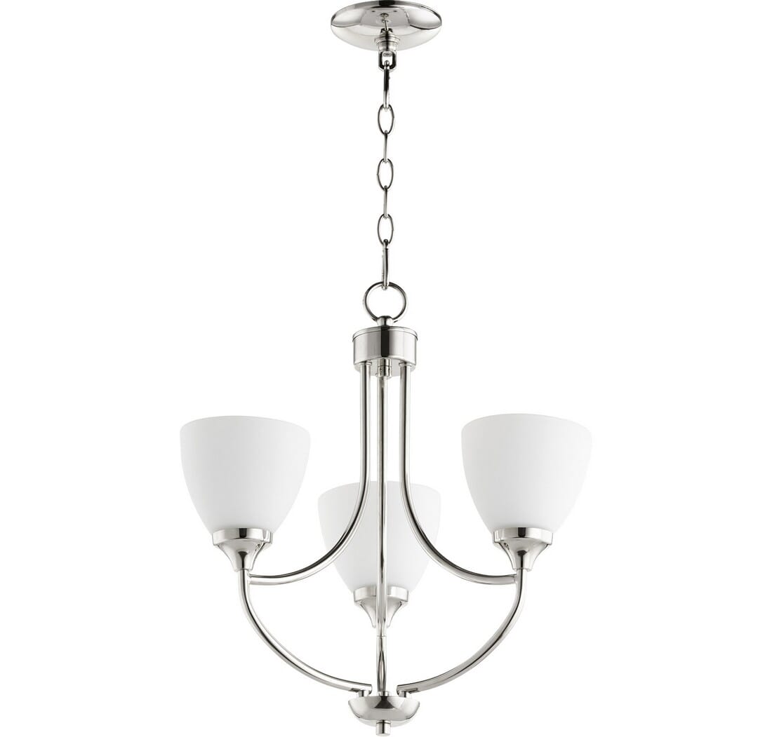 Quorum Enclave 3-Light 21" Transitional Chandelier in Polished Nickel