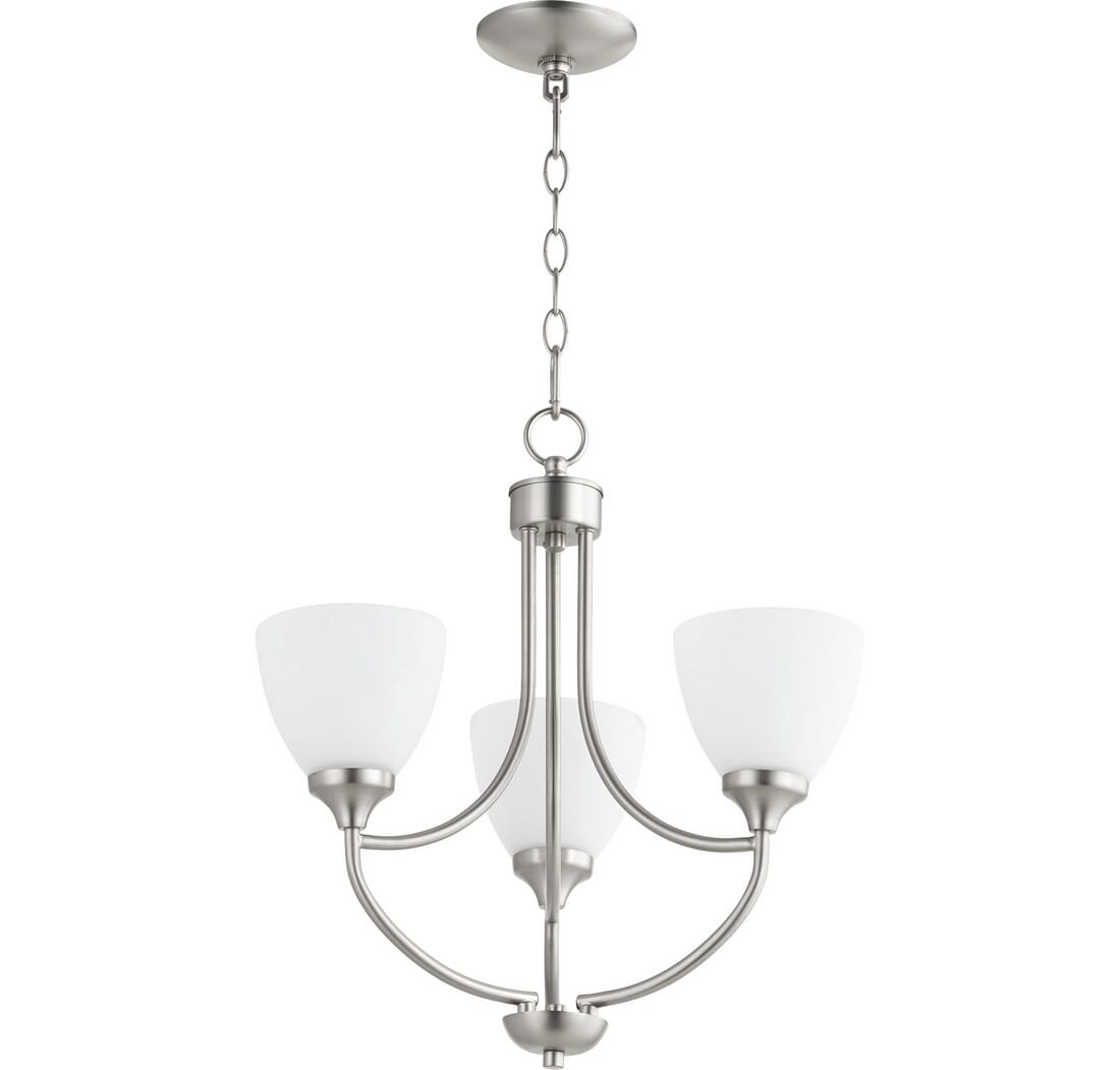 Quorum Enclave 3-Light 21" Transitional Chandelier in Satin Nickel