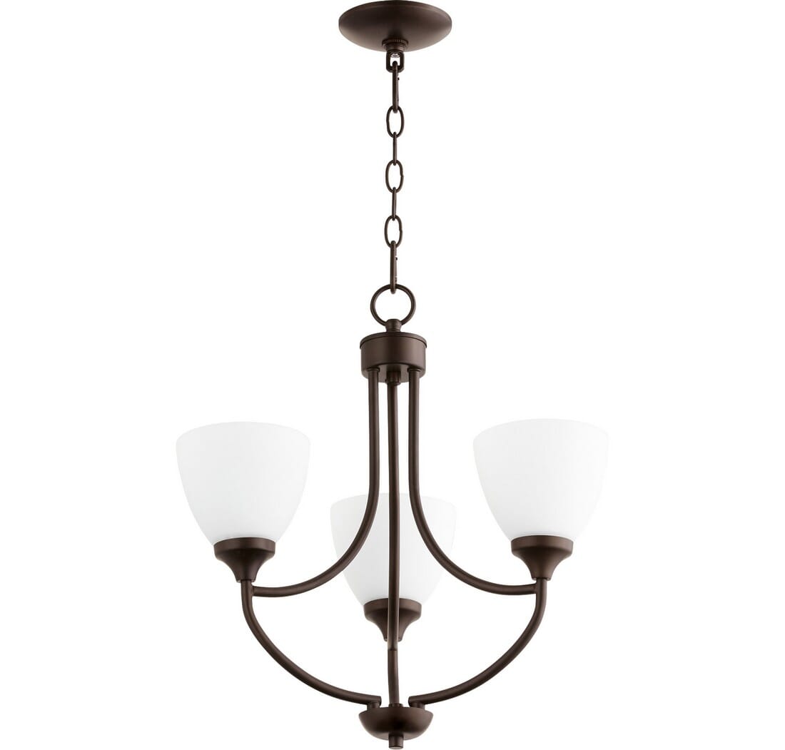 Quorum Enclave 3-Light 21" Transitional Chandelier in Oiled Bronze