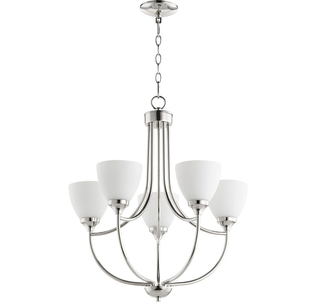 Quorum Enclave 5-Light 25" Transitional Chandelier in Polished Nickel