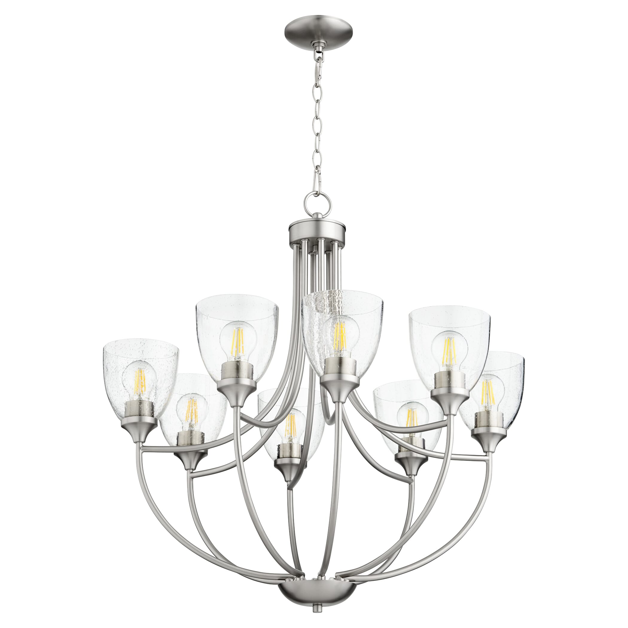 Quorum Enclave 8-Light 29" Transitional Chandelier in Satin Nickel with