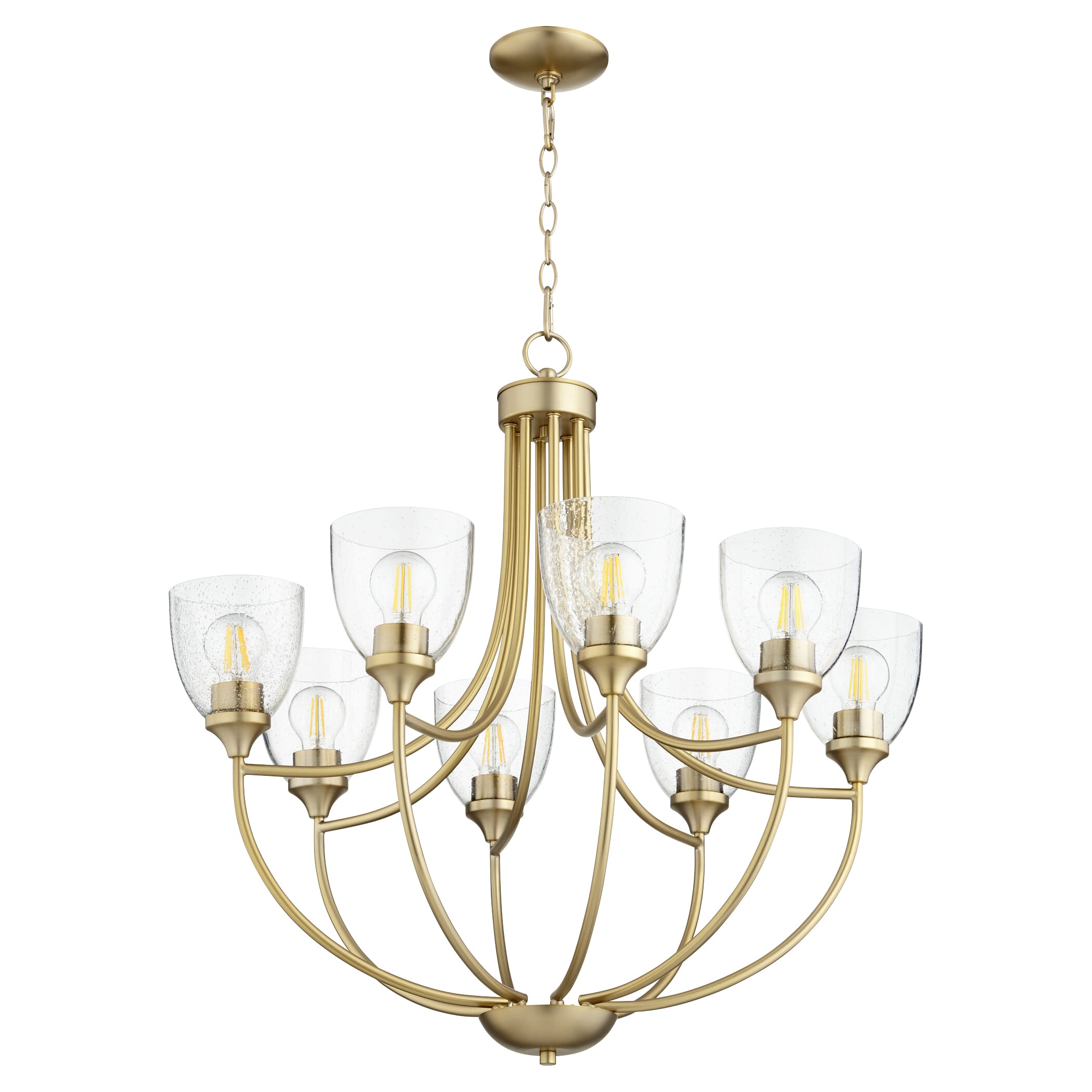 Quorum Enclave 8-Light 29" Transitional Chandelier in Aged Brass with