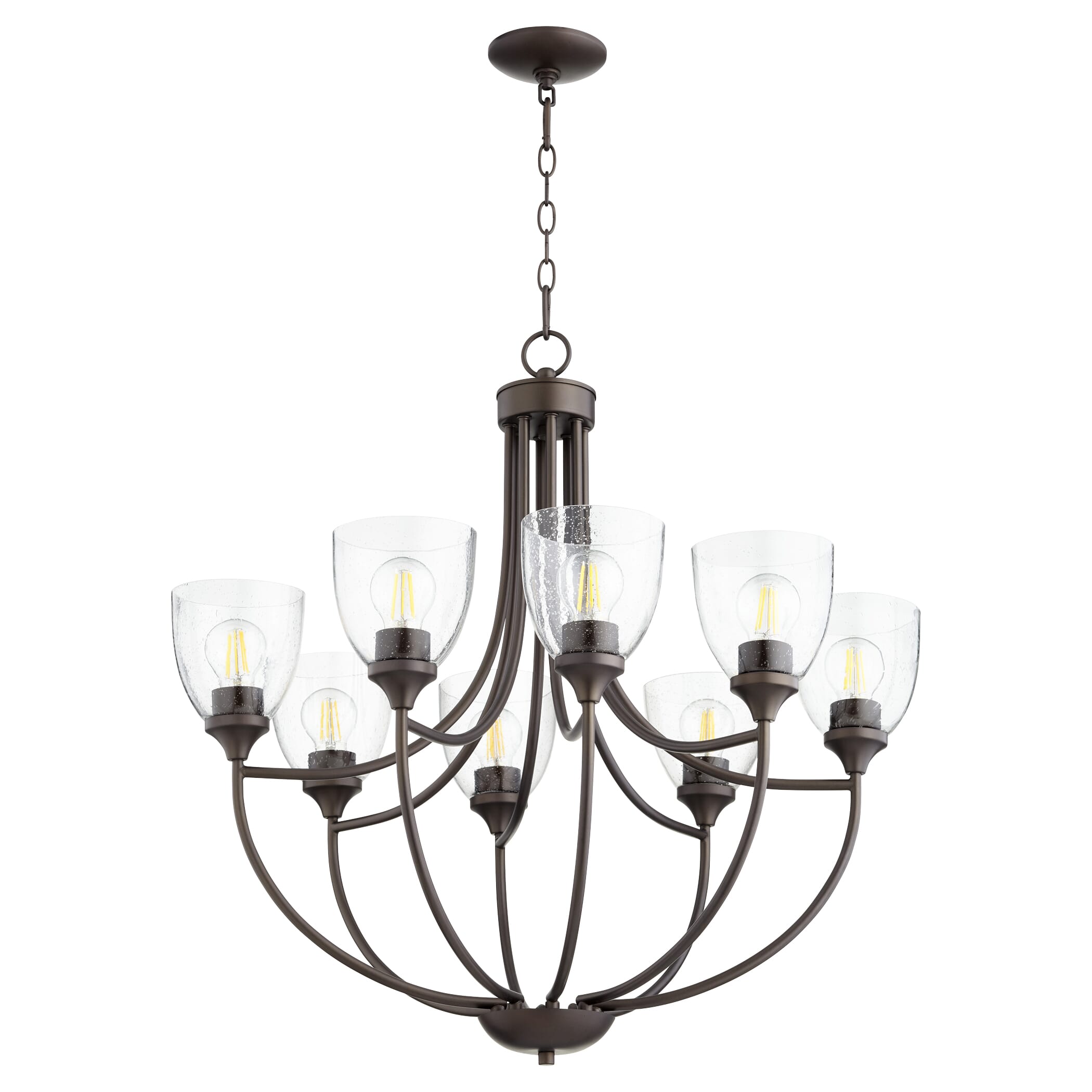 Quorum Enclave 8-Light 29" Transitional Chandelier in Oiled Bronze with