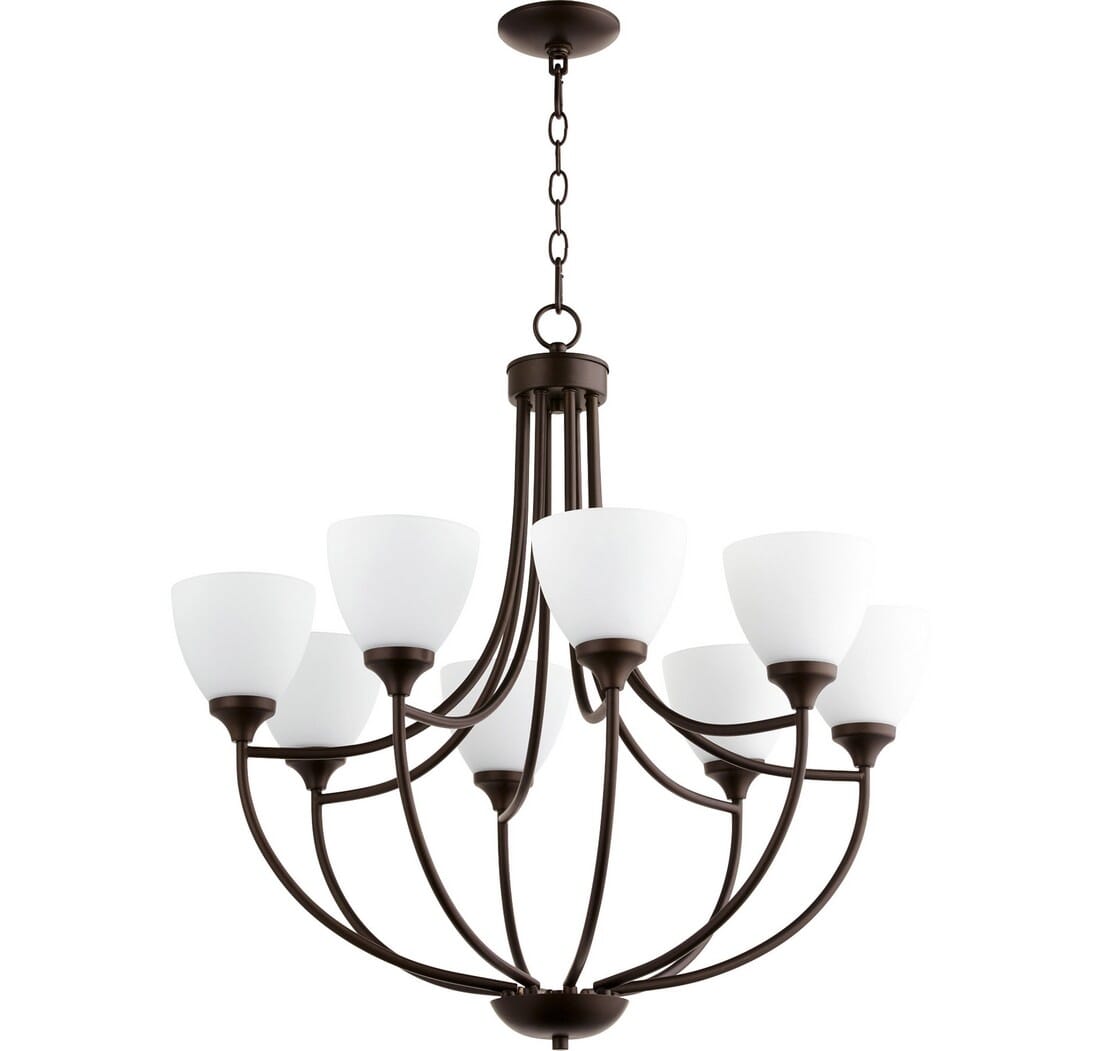 Quorum Enclave 8-Light 29" Transitional Chandelier in Oiled Bronze