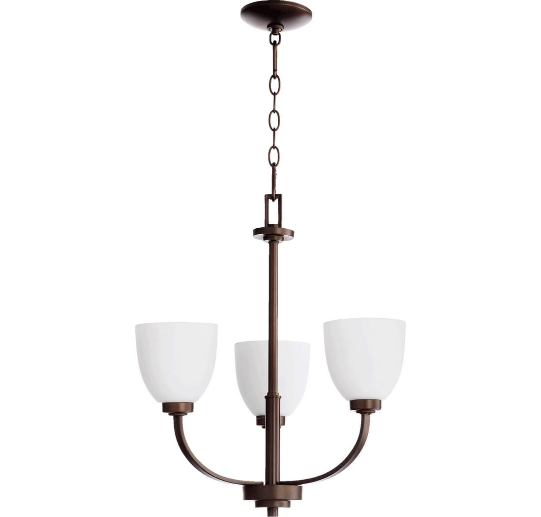 Quorum Reyes 3-Light 22" Transitional Chandelier in Oiled Bronze