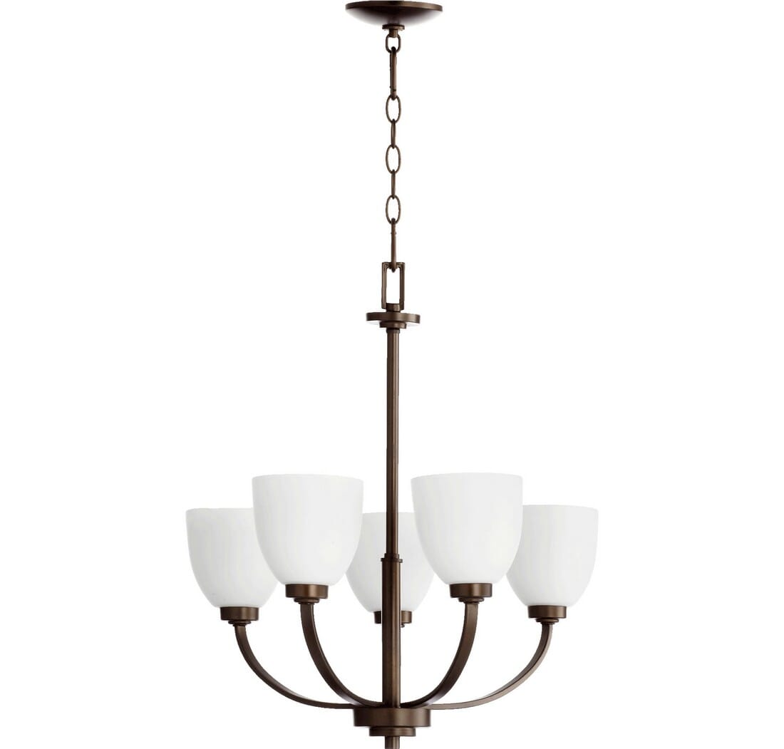 Quorum Reyes 5-Light 24" Transitional Chandelier in Oiled Bronze