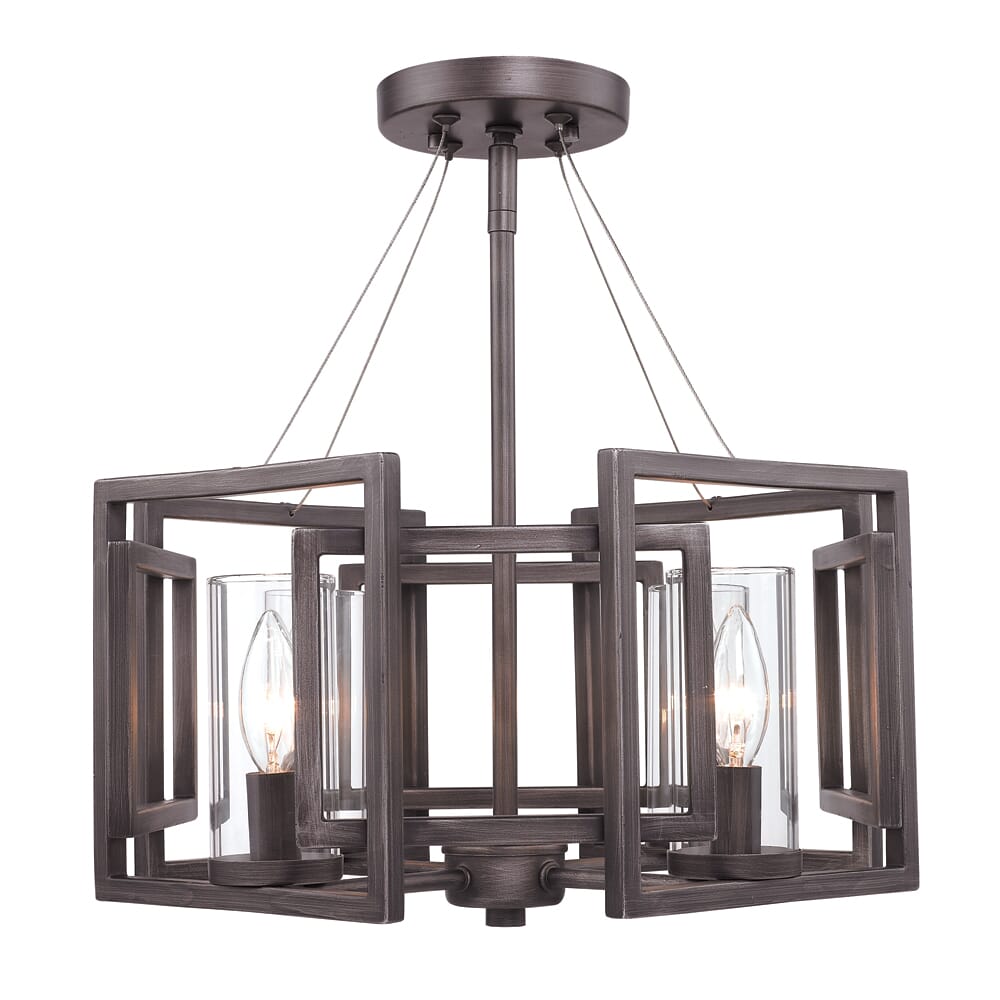 Golden Marco 4-Light 16" Ceiling Light in Gunmetal Bronze