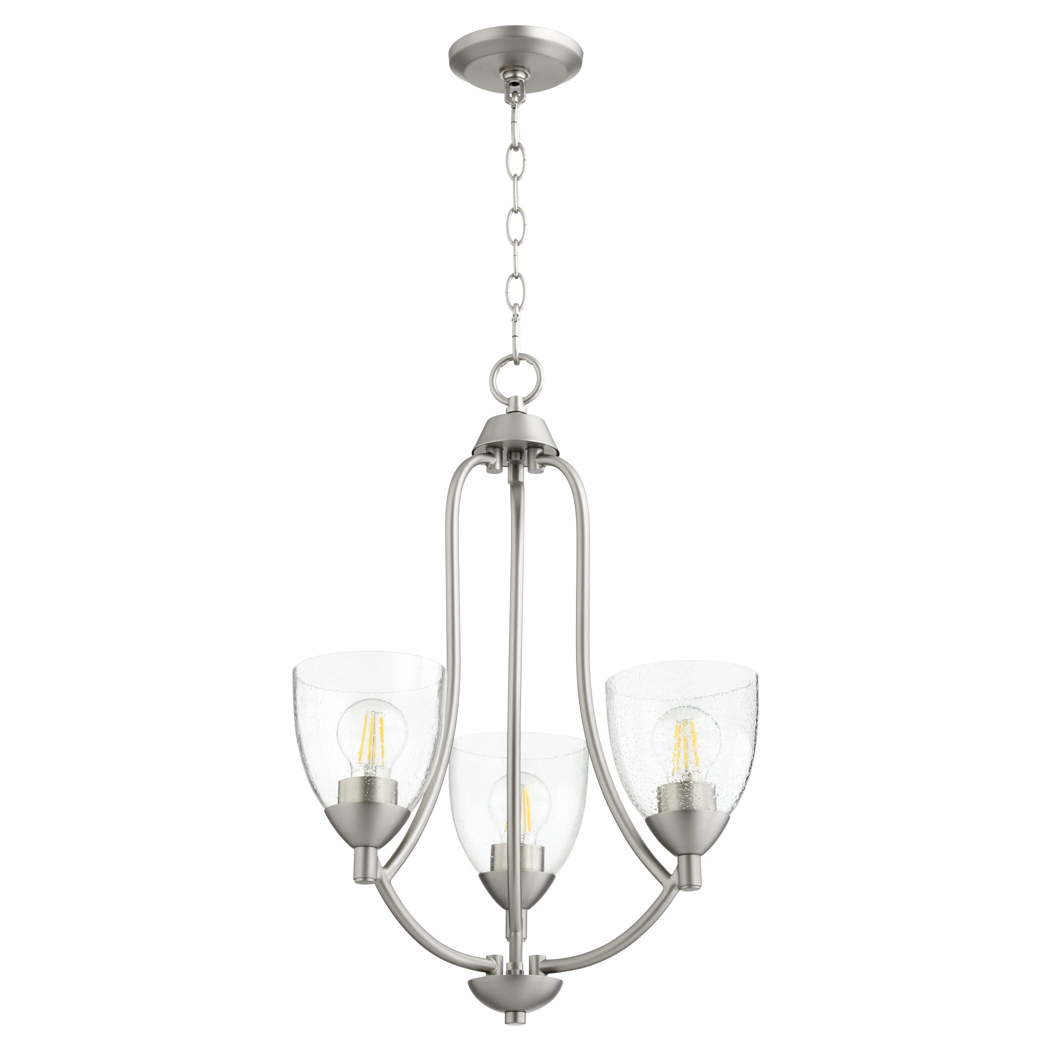 Quorum Barkley 3-Light 24" Transitional Chandelier in Satin Nickel with