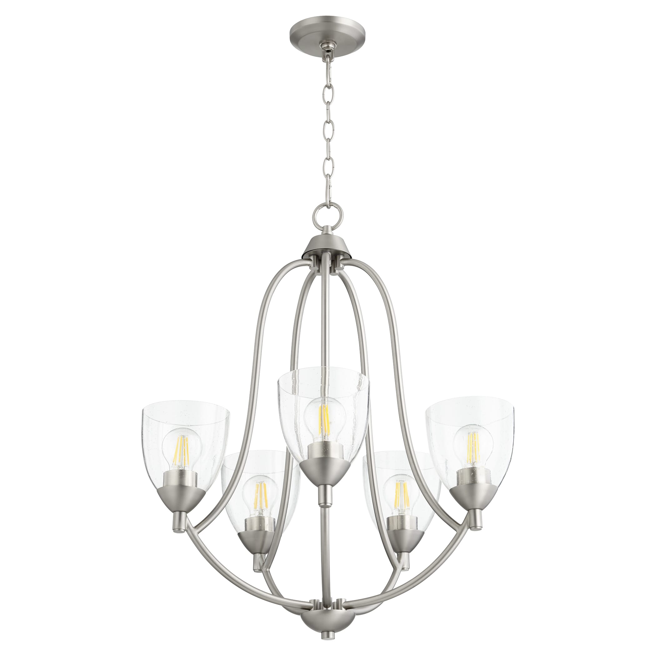 Quorum Barkley 5-Light 27" Transitional Chandelier in Satin Nickel with