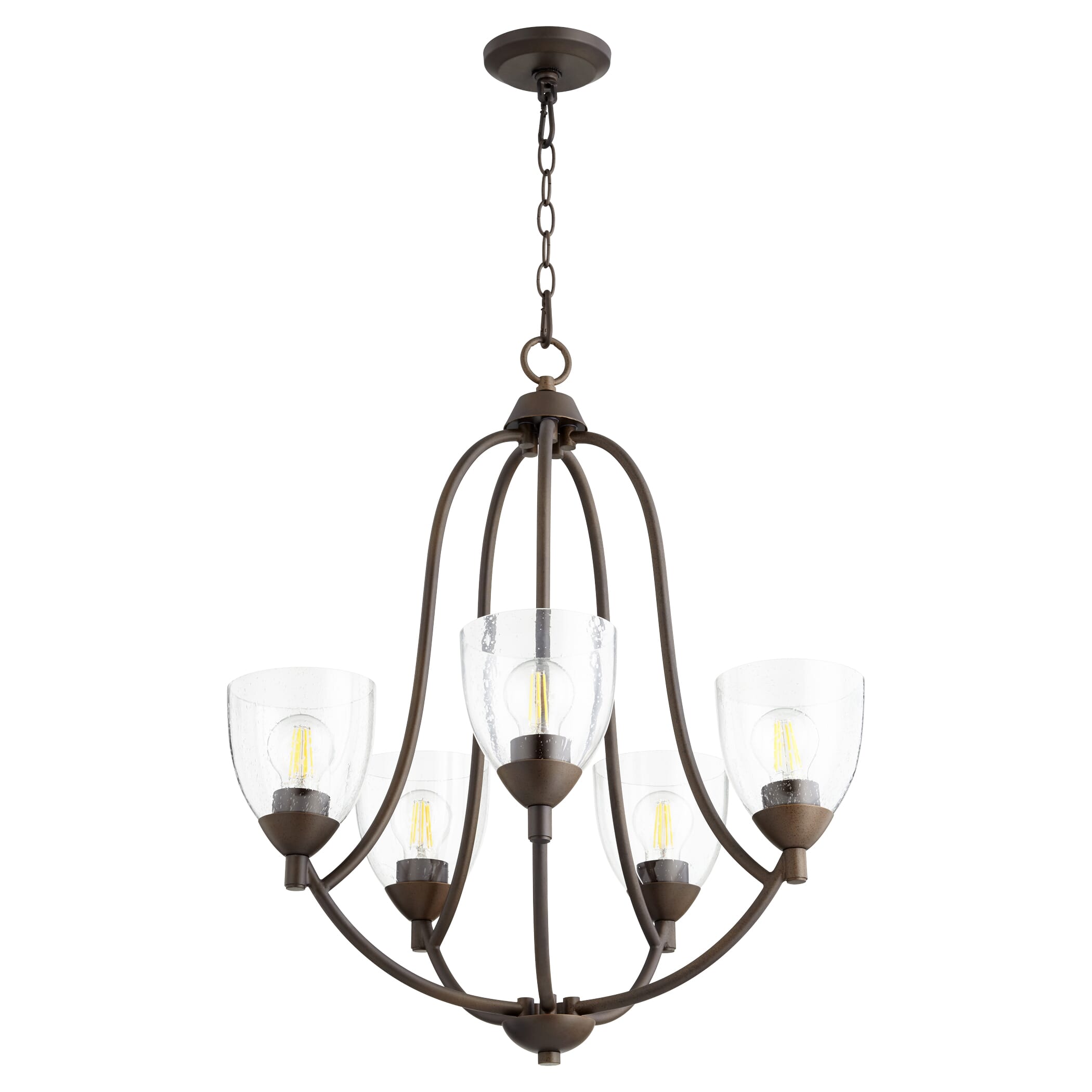 Quorum Barkley 5-Light 27" Transitional Chandelier in Oiled Bronze with