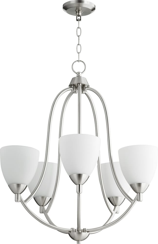 Quorum Barkley 5-Light 27" Transitional Chandelier in Satin Nickel