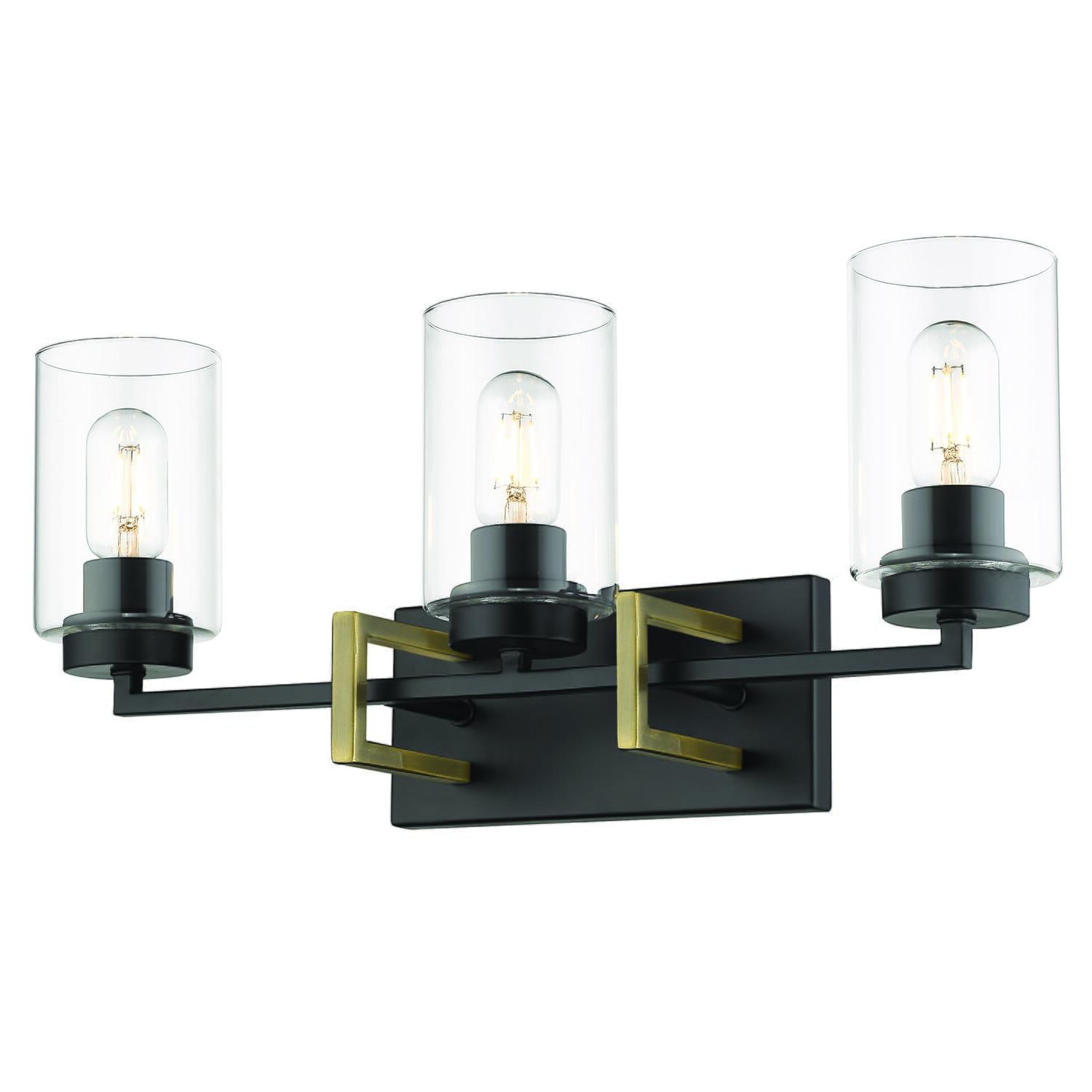 Golden Tribeca 3-Light 23" Bathroom Vanity Light in Black