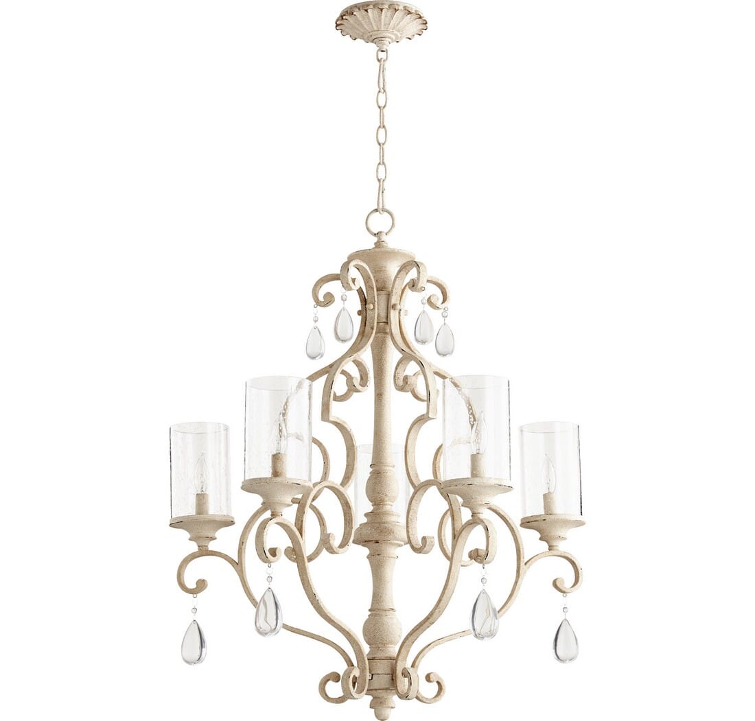 Quorum San Miguel 5-Light 33" Transitional Chandelier in Persian White