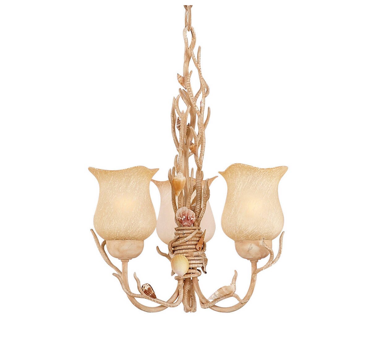 Kalco Atlantis 3-Light Chandelier in Coral