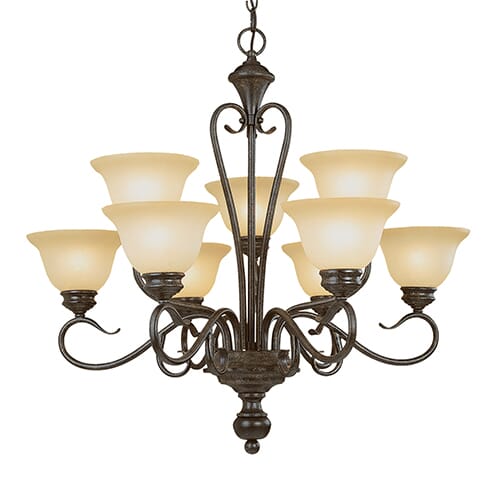 Millennium Lighting Devonshire 9-Light Chandelier in Burnished Gold