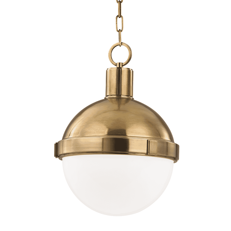 Hudson Valley Lambert 13" Pendant Light in Aged Brass