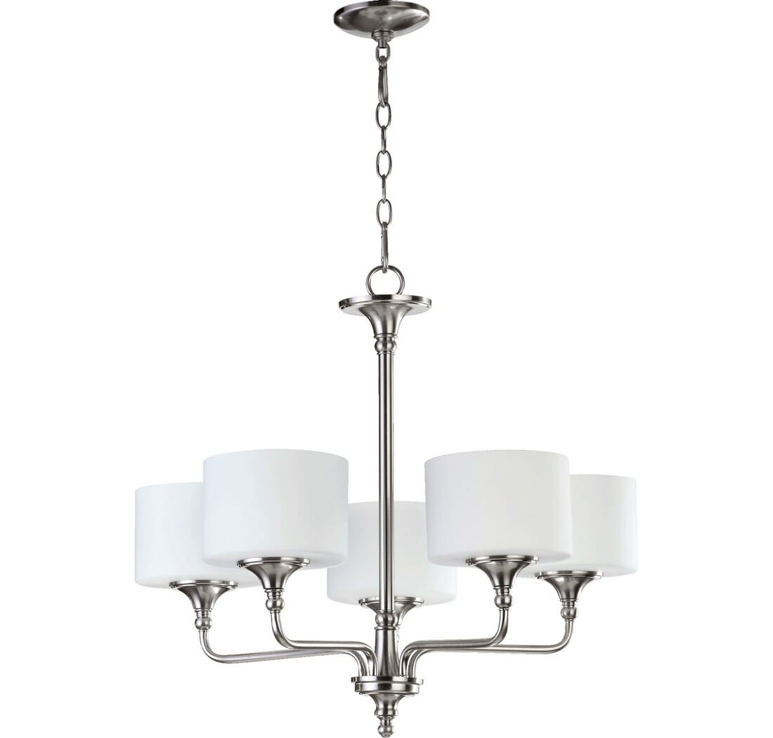 Quorum Rockwood 5-Light 24" Transitional Chandelier in Satin Nickel