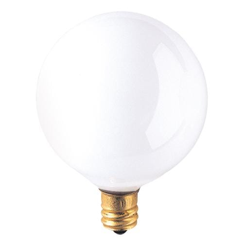 Bulbrite Incandescent G16.5 Candelabra 60W Dimmable Light Bulb in White - 40pack