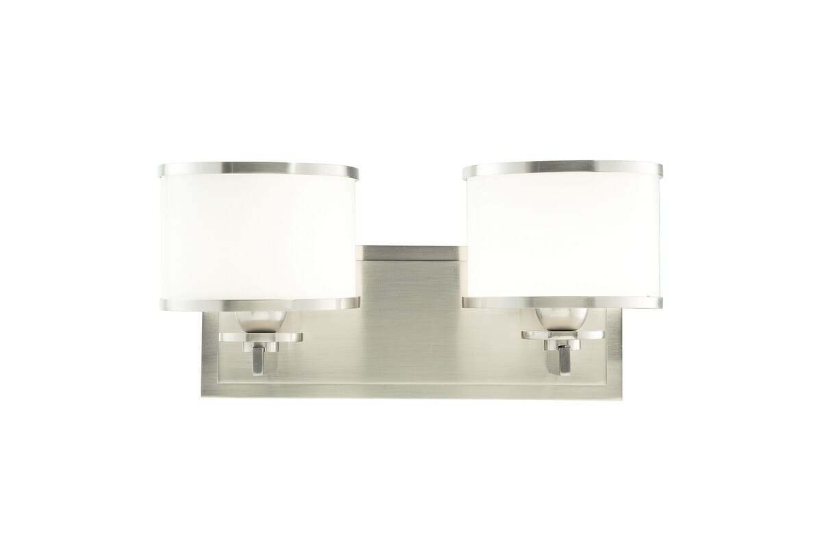 Hudson Valley Basking Ridge 2-Light 14" Bathroom Vanity Light in Satin Nickel