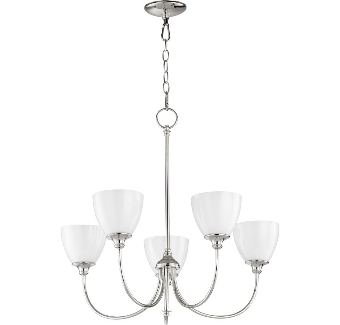 Quorum Celeste 5-Light 25" Transitional Chandelier in Polished Nickel