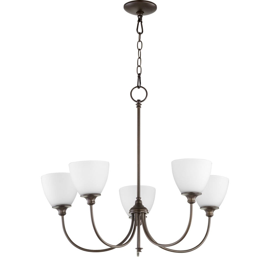 Quorum Celeste 5-Light 25" Transitional Chandelier in Oiled Bronze