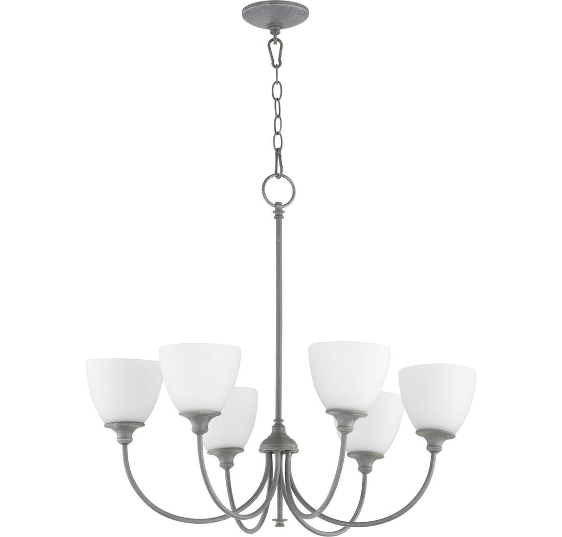 Quorum Celeste 6-Light 25" Transitional Chandelier in Zinc