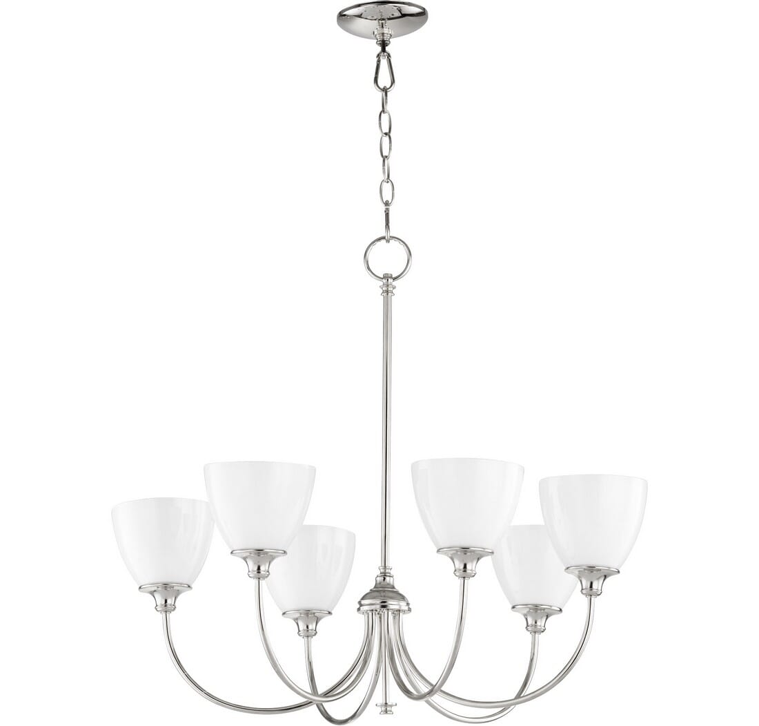 Quorum Celeste 6-Light Chandelier in Polished Nickel