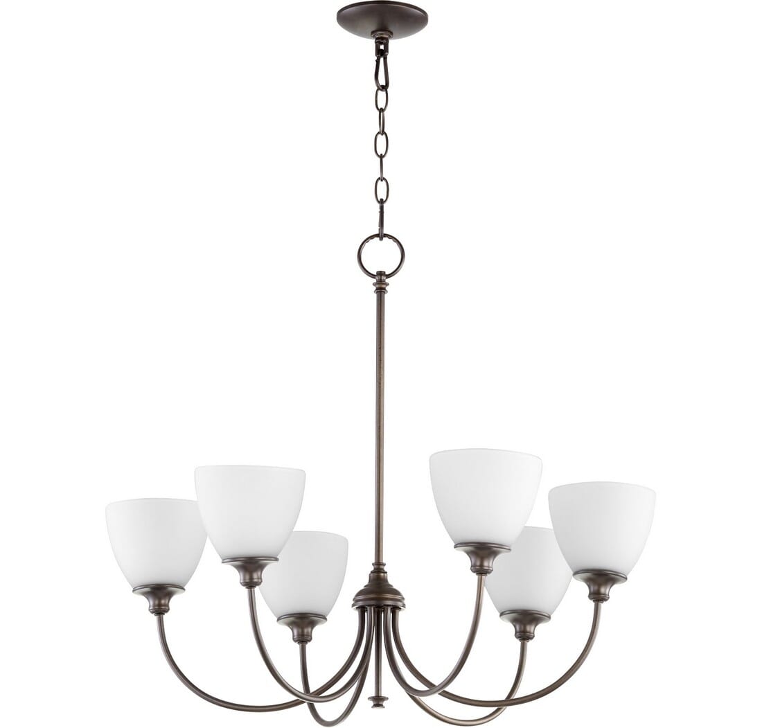 Quorum Celeste 6-Light 25" Transitional Chandelier in Oiled Bronze