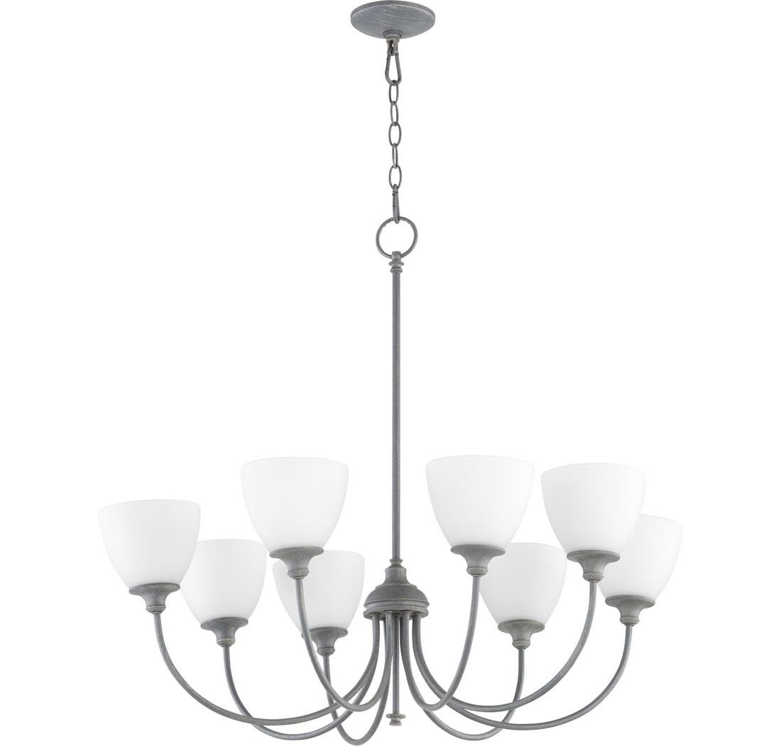 Quorum Celeste 8-Light 29" Transitional Chandelier in Zinc