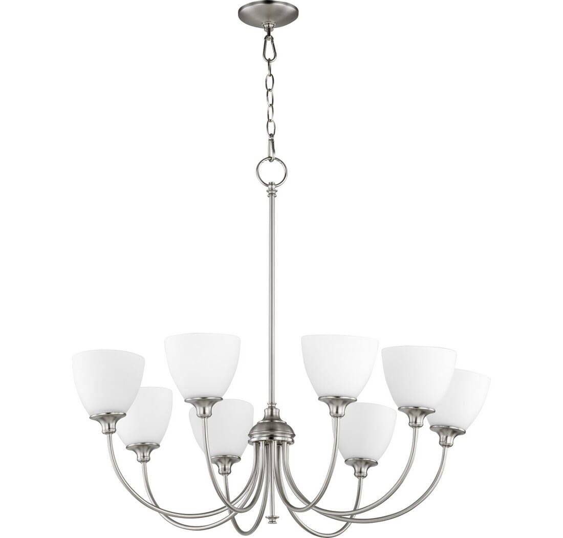 Quorum Celeste 8-Light 29" Transitional Chandelier in Satin Nickel