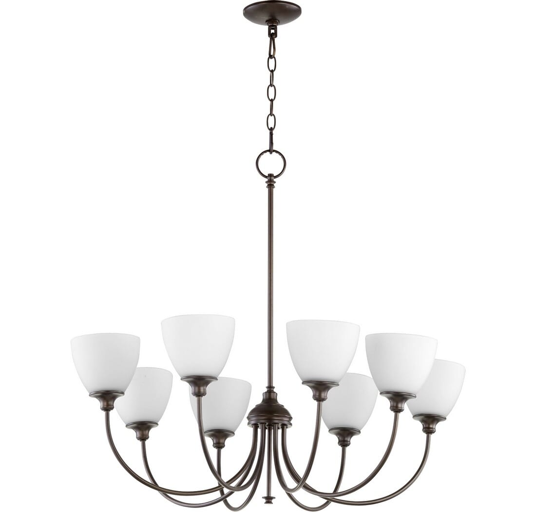 Quorum Celeste 8-Light 29" Transitional Chandelier in Oiled Bronze