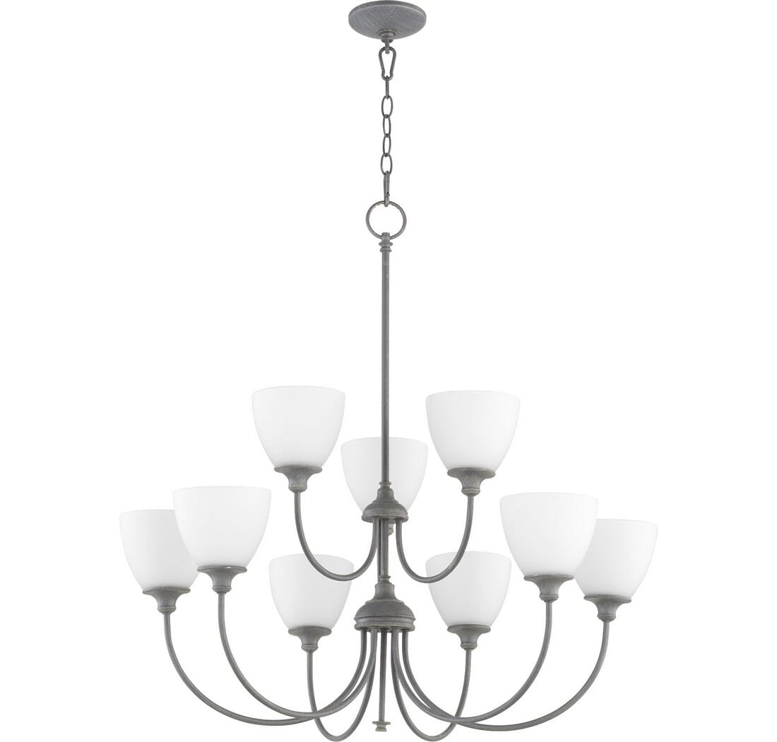 Quorum Celeste 9-Light 34" Transitional Chandelier in Zinc